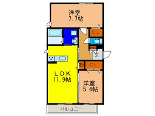 アリオ-ゾ宝塚【2階】の間取り