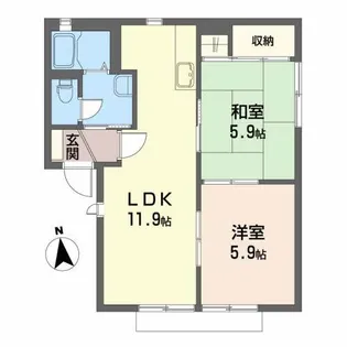 グランドール北町E【1階】の間取り
