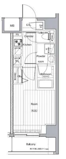 プレミアムキューブG西大井【8階】の間取り