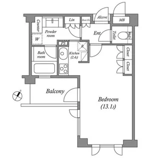 プラチナコート広尾【4階】の間取り