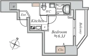 ドゥーエ千駄木【3階】の間取り