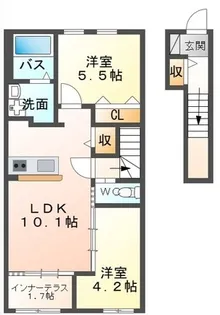 オプレント芳賀【2階】の間取り