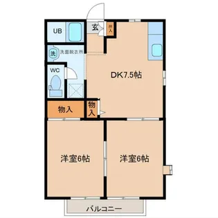 アブニールタウンB【1階】の間取り