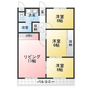 ブルージュ名和【3階】の間取り