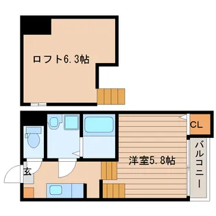 レ ブルー【2階】の間取り