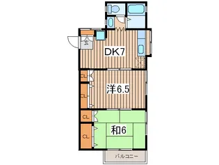イリキハイツII【2階】の間取り