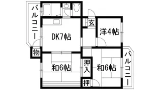 宝塚安倉1号棟【3階】の間取り