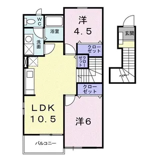 サンブリーズB【2階】の間取り