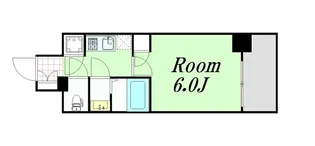 レジュールアッシュOSAKAデイフィール【12階】の間取り