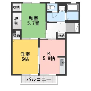 ルミエールひがの B棟【1階】の間取り