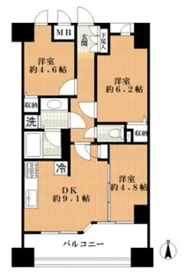 プラザハウス【6階】の間取り