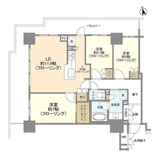 テラス東陽町ネクスタワー【19階】の間取り