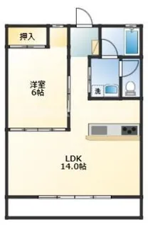 金田マンションゆきら【2階】の間取り