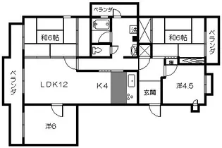 鴨池サンハイツ第3・13号棟304号【3階】の間取り