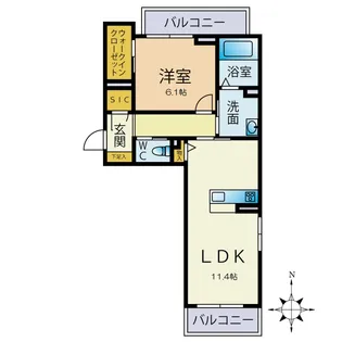 プラージュ・ノム【2階】の間取り
