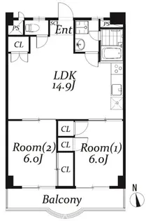 小山ステーションヒルズ【7階】の間取り