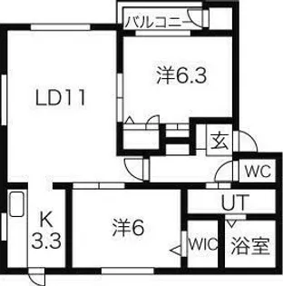 コンフォート中の島 VII【1階】の間取り