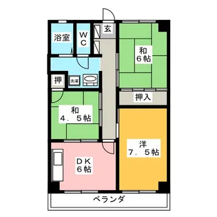 コーポリバーサイド【1階】の間取り