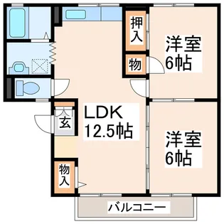 パークヒルA・B【2階】の間取り