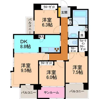 フォレスト金沢西泉【13階】の間取り