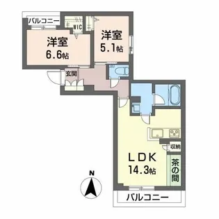 ポーラスターNH【3階】の間取り