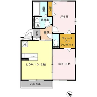 ハピネスヒルズ【2階】の間取り