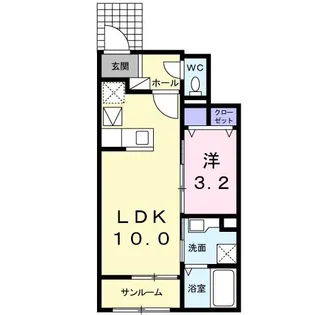 グレースコートA【1階】の間取り