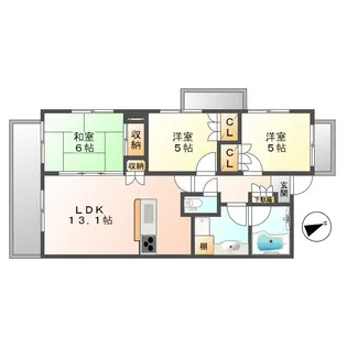 グランイーグル御幸公園【3階】の間取り