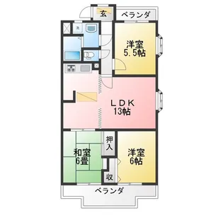 コンフォ・トゥールII【1階】の間取り