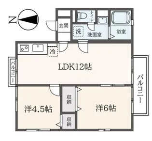 エスポワールII【2階】の間取り