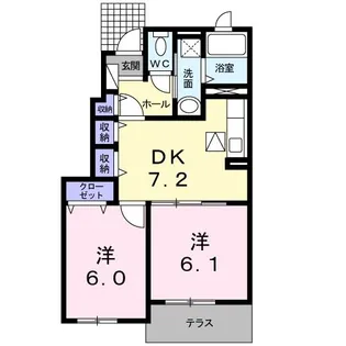 サンファミールIIIA【1階】の間取り
