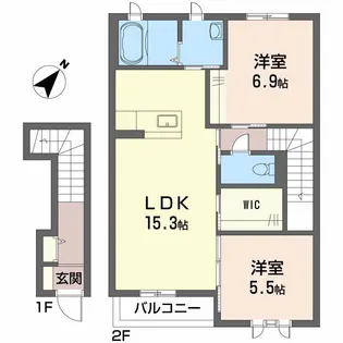 グランマスト春日 C棟【2階】の間取り