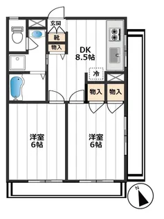 滝ノ上コーポ【4階】の間取り