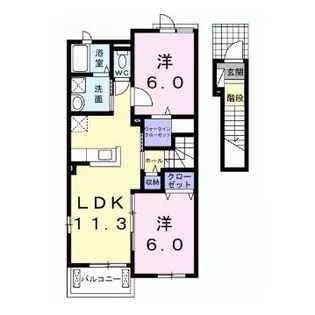 サンセマム菊陽III【2階】の間取り