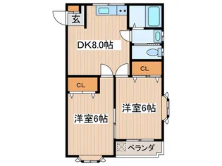 貢栄ハイツ【3階】の間取り