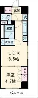 ワンルーフレジデンス中野【8階】の間取り