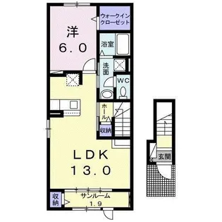 ブライトレジデンスB【2階】の間取り