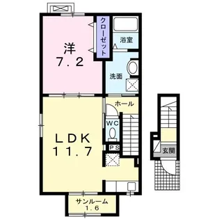タイセイパレスE【2階】の間取り