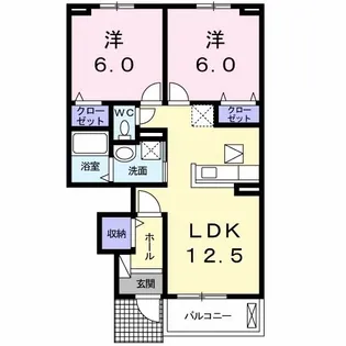 フランメゾン南沖洲A【1階】の間取り
