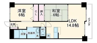 クレスト吉岡【2階】の間取り