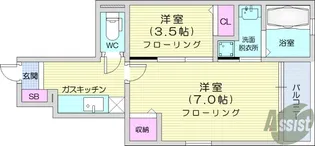 プレジール北中山【1階】の間取り