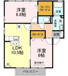 ディアコートK B棟【2階】の間取り