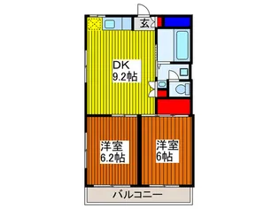 ブルーメ本田【2階】の間取り