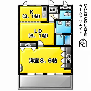ベルメゾン【2階】の間取り