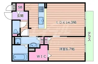 サンフラワー千里王子【1階】の間取り