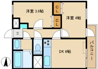 メゾンドホーネット【2階】の間取り