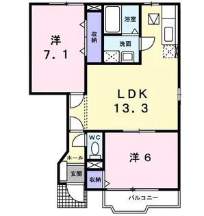 茨城県神栖市深芝【アパート】の間取り