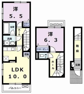 ル・シエル・ブルー III【2階】の間取り