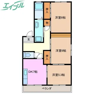 エクセレントSAIKI B【1階】の間取り