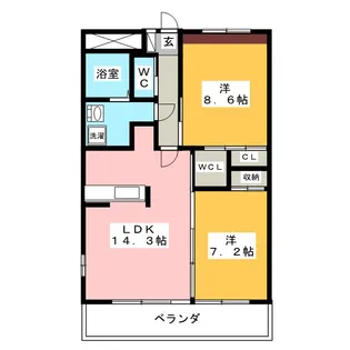 リバーズマンション築捨II【3階】の間取り